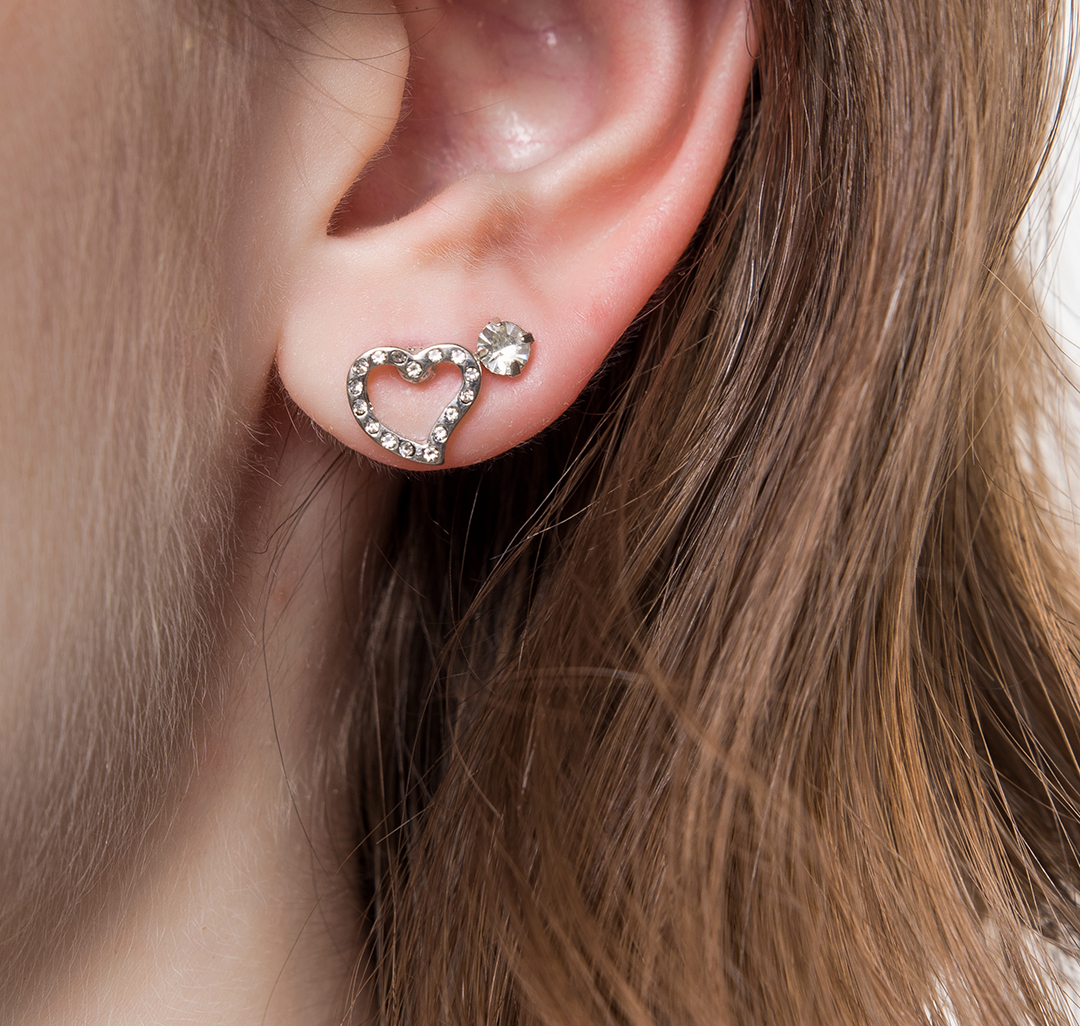 Набор серег (6 пар) Мармалато, цвет Серебро-прозрачный #3