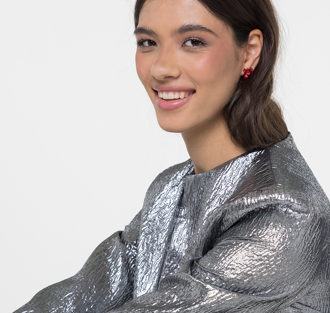 Набор серег (6 пар) Мармалато, цвет Золото-красный-прозрачный #3