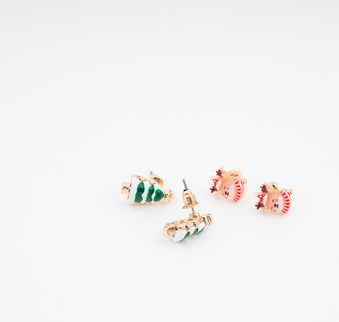 Набор серег (2 пары) Мармалато, цвет Золото-мультиколор #2