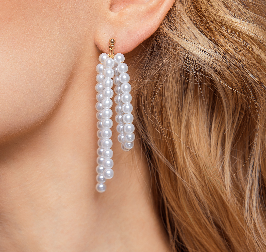 Серьги Мармалато, цвет Жемчуг-золото #4