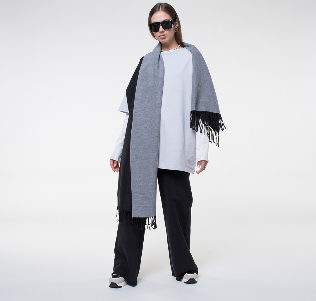 Палантин Мармалато, цвет Черный-серый #1