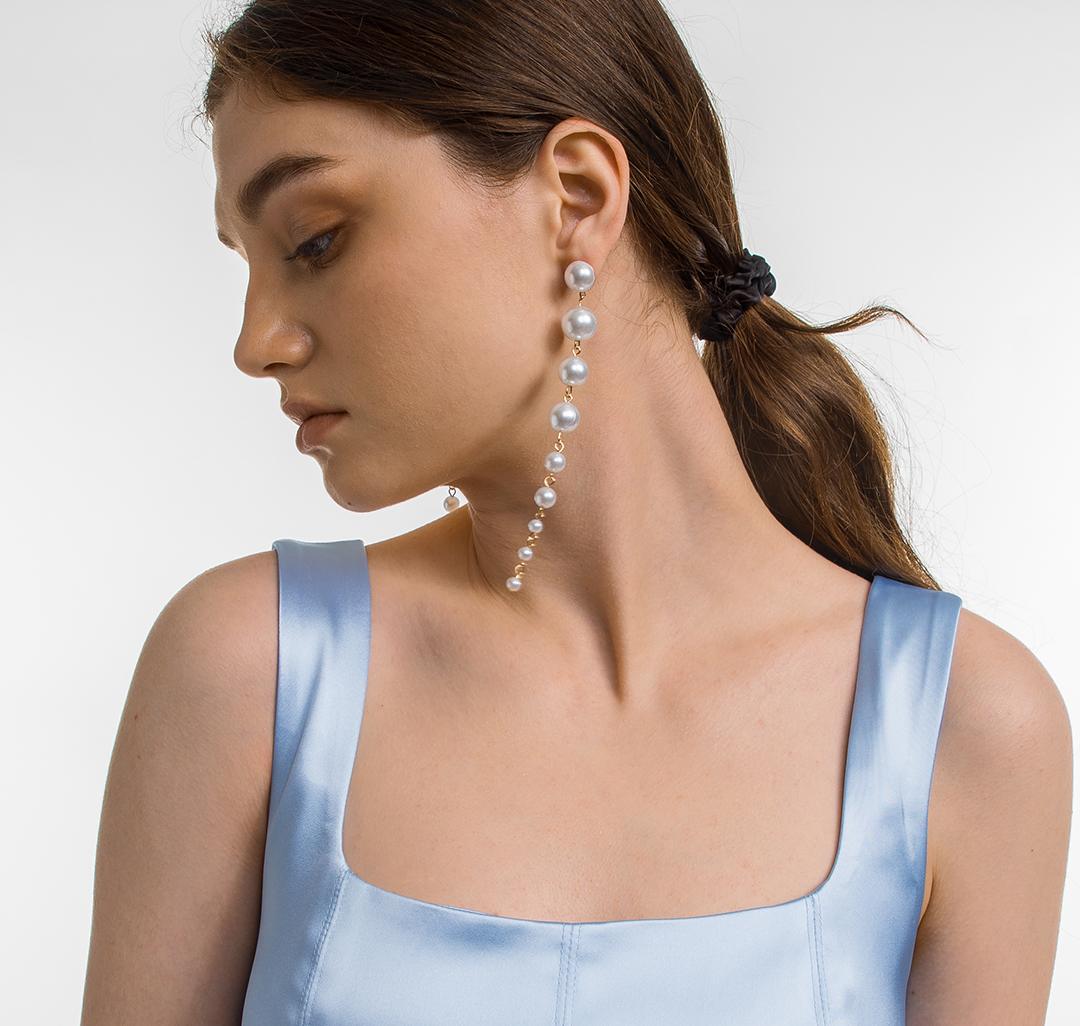 Серьги Мармалато, цвет Жемчуг-золото #3