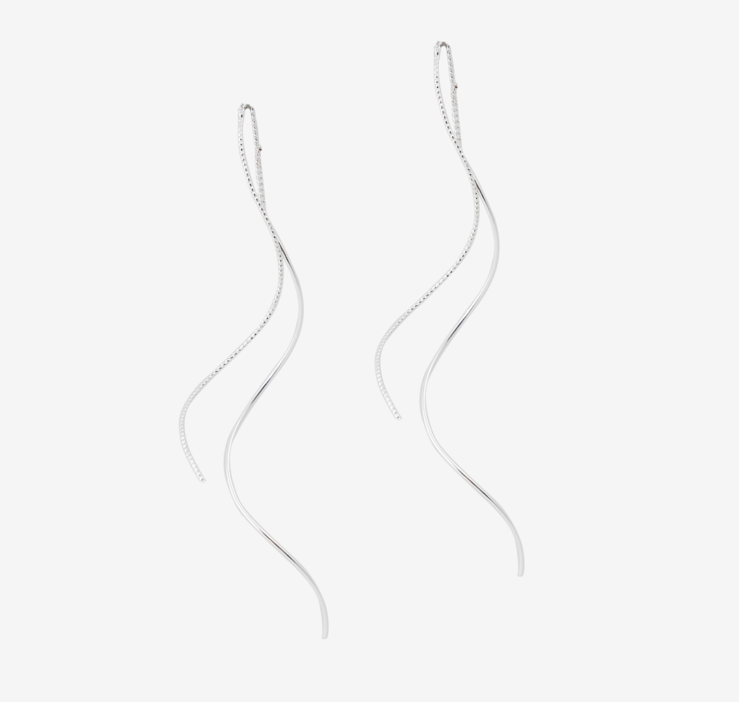 Серьги Мармалато, цвет Белое серебро #1