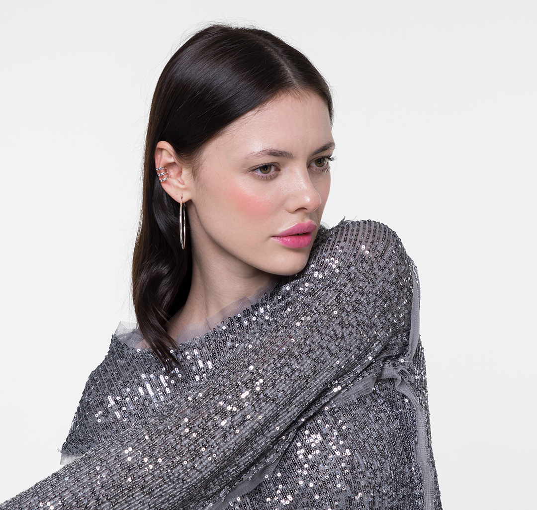 Набор (серьги 4 пары; каффы 4 шт) Мармалато, цвет Белое серебро #3