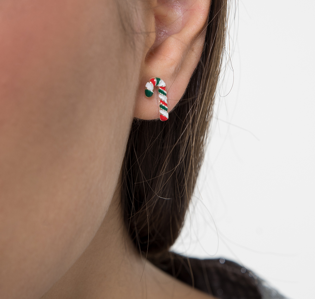 Набор серег (4 пары) Мармалато, цвет Белое серебро-мультиколор #4